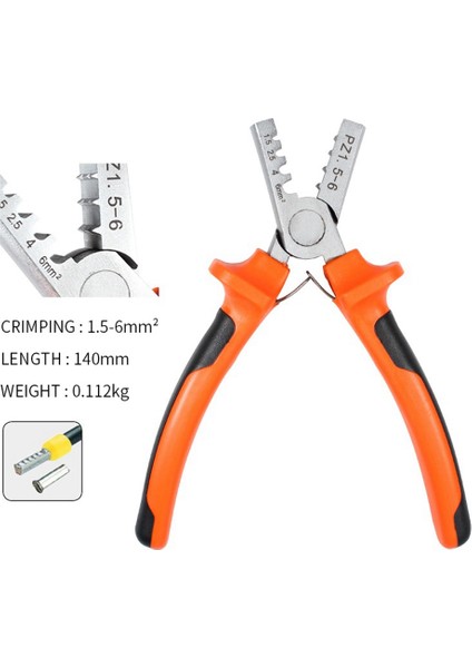 Pz1.5-6 Mini Taşınabilir Sıkma Aleti Seti, Yalıtımlı ve Yalıtımsız Yüksük Terminal Tüplerini Sıkmak Için Kullanılır (Yurt Dışından)