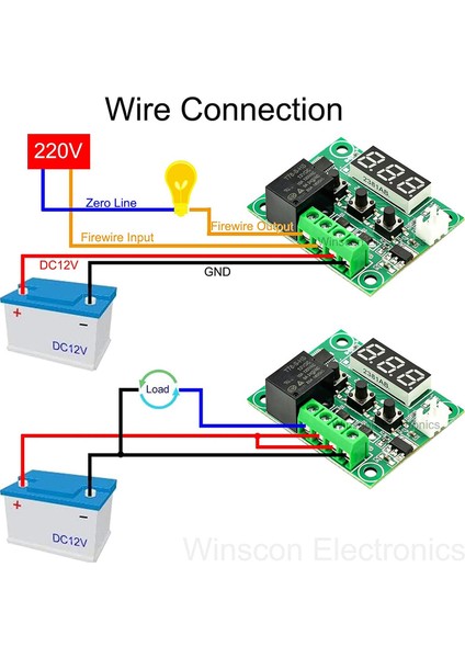 2 Adet XH-W120912V Dc Dijital Sıcaklık Kontrol Cihazı Kartı LED Ekran Dijital Termostat Modülü Su Geçirmez Muhafaza ile (Yurt Dışından)