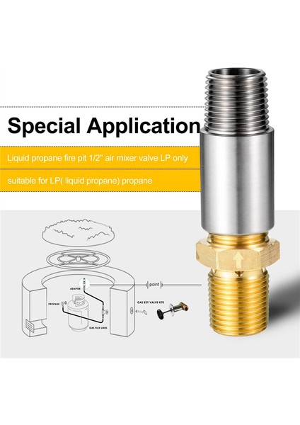 Sıvı Propan Gaz Ateş Çukurları 1/2ın Hava Mikser Vanası, Dış Mekan Propan Ateş Çukuru Için Yüksek Kapasiteli 90K Btu'lu Mikser Vanası (Yurt Dışından) indirimleri