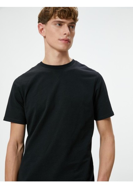 Basic Tişört Bisiklet Yaka Kısa Kollu Pamuklu fırsatları