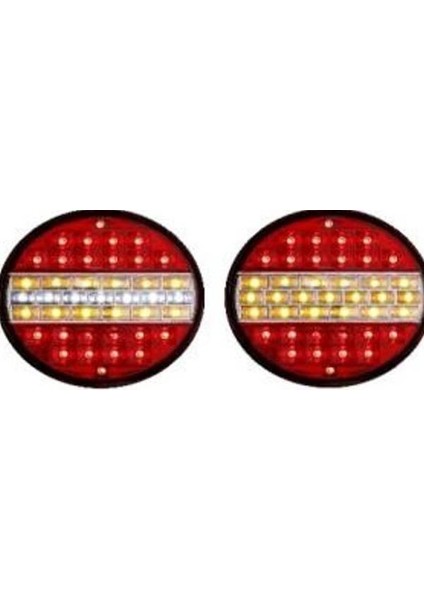 Hamburger Lamba Ledli Sari Kirmizi 12V Civatasiz Cam - Ceray 201309-SK 12V