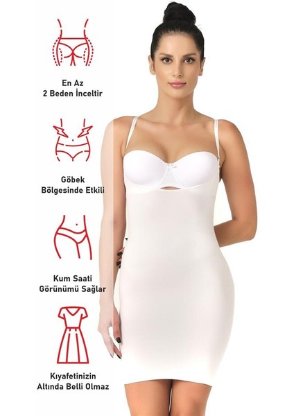 Beyaz Emay 5060 Göğsü Açık Elbise Korse fırsatları