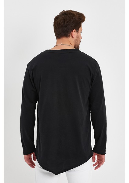 Uzun Kollu Asimetrik ve Pis Kesim Detaylı Tişört & Geniş Yaka indirimleri