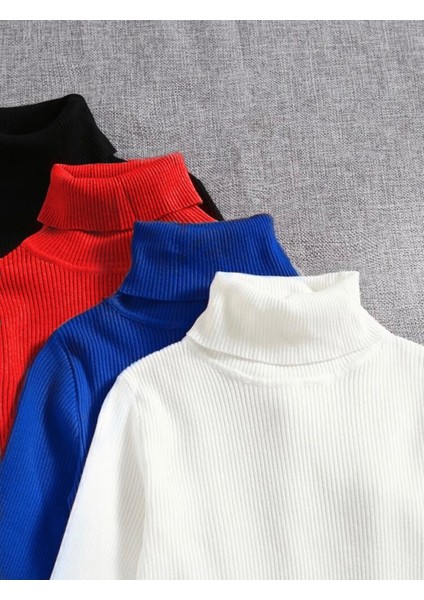 4’lü Paket Yılbaşı Boğazlı Kazak Paketi Unisex Kalın Pamuklu Balıkçı Şardonlu Kırmızısiyahbeyazsaks