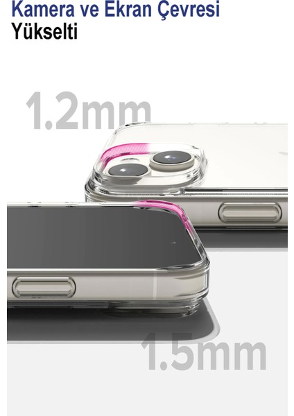 Apple iPhone15 Promax Kristal Clear Case Sert Şeffaf Mika Kılıf