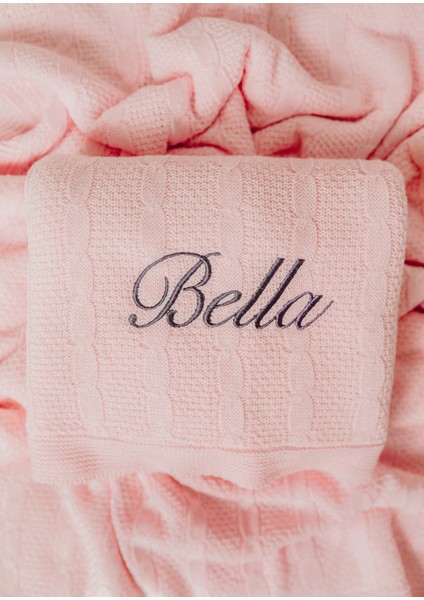 Welsoft Bebek Battaniyesi Kişiye Özel Nakış Işlemeli Isimli Triko Pembe Içi Peluş Yenidoğan Battaniye fiyatları