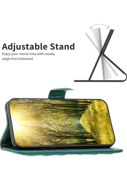 Samsung Galaxy S22 Için 5g Baskılı Rhombus Desen Kılıfı Flip Stand Mat Pu Deri Deri Cüzdan Kapak Yeşili (Yurt Dışından) fiyatları