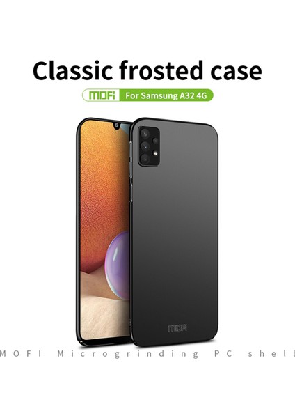 Samsung Galaxy A32 4g (Ab Versiyonu) Mat Yüzey Ultra Ince Telefon Kılıfı Anti-Drop Sert Pc Arka Kapak Strap-Gold ile (Yurt Dışından)