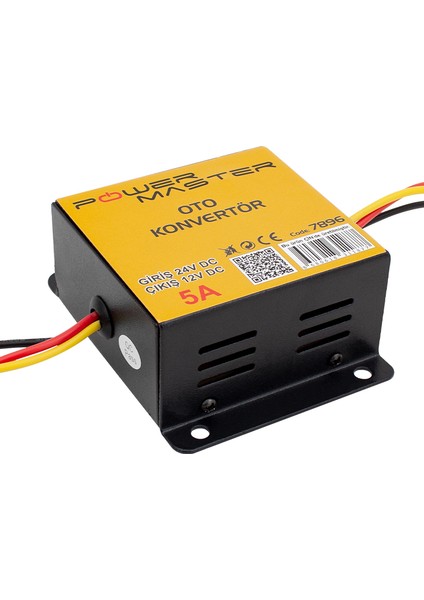 Powermaster PM-7896 24 Volt Dc 12 Volt Dc 5 Amper Oto Konvertör Araç Volt Düşürücü 24 Volt 12 Volt Düşürücü fiyatları