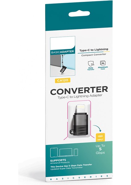 Basic CA120 Type-C To Lightning USB Destekli Çeviri