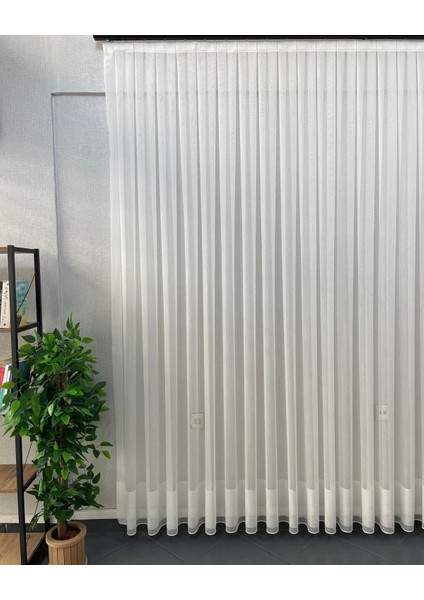 Taç Bordürlü Naturel Tül Perde Kullanıma Hazır Sık Pile indirimleri