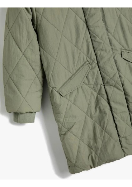 4WKG00014AW Koton Kız Çocuk Mont Haki fiyatları