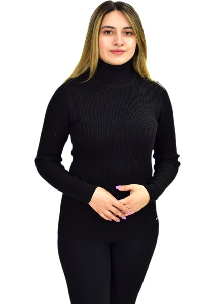 Kadın Büyük Beden Balıkçı Yaka Kazak R22897 BGL-ST03178-1