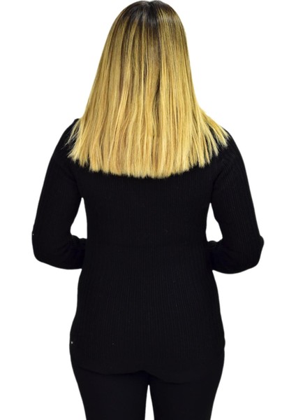 Kadın Büyük Beden Balıkçı Yaka Kazak R22897 BGL-ST03178-1 fırsatları