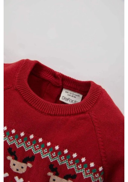 Kız Bebek Yılbaşı Temalı Kazak Alt Pamuklu Triko 2'li Takım modelleri