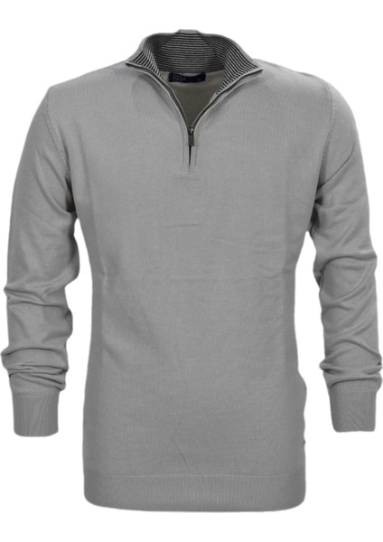 Erkek Spor Düz Fermuarlı Yaka Kazak R22949 BGL-ST03181 modelleri