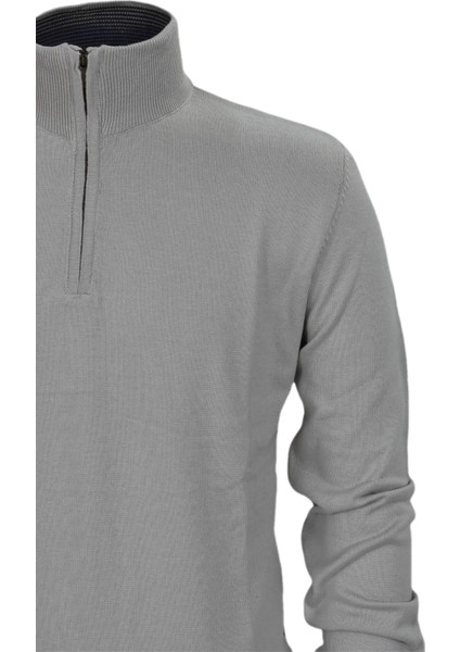 Erkek Spor Düz Fermuarlı Yaka Kazak R22949 BGL-ST03181 fırsatları