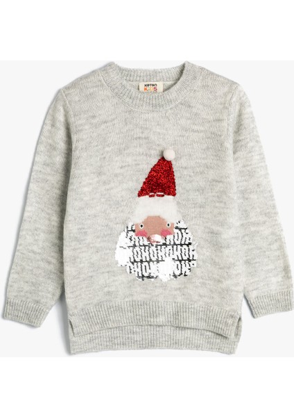 Yılbaşı Kazağı Noel Baba Desenli Pullu Payetli Uzun Kollu fiyatları