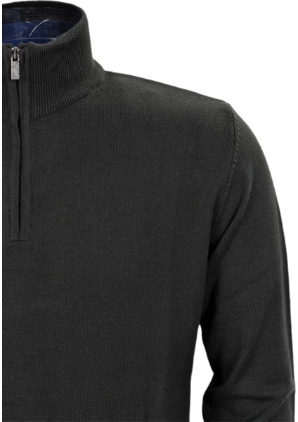 Erkek Spor Düz Fermuarlı Yaka Kazak R22949 BGL-ST03181 modelleri