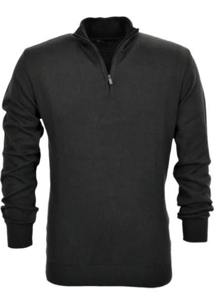 Erkek Spor Düz Fermuarlı Yaka Kazak R22949 BGL-ST03181 fırsatları