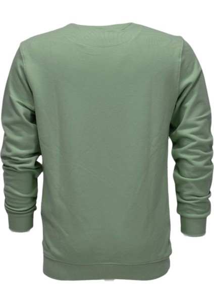 Erkek Baskılı Spor Sıfır Yaka Sweatshirt R2201 BGL-ST03191