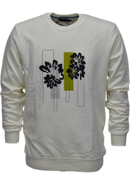 Erkek Baskılı Spor Sıfır Yaka Sweatshirt R2201 BGL-ST03191