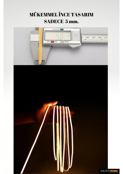 Cob Şerit LED Ultra İnce 5 mm Kalınlık Neon Gibi Yanar
