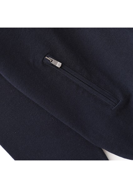 Erkek Uzun Kol Dik Yaka Fermuarlı Lacivert Triko Hırka fırsatları