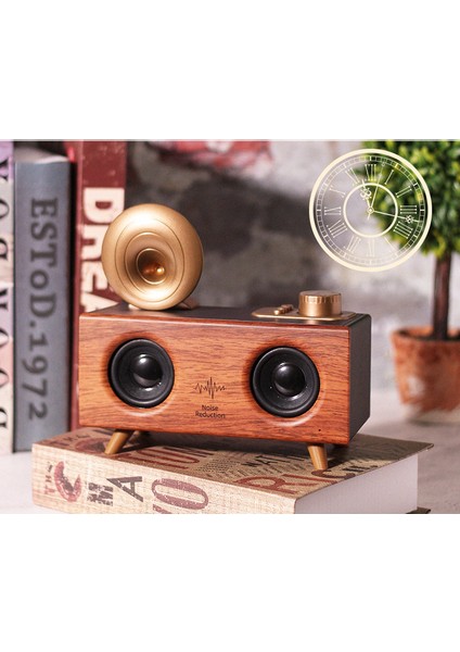 Gramafon Radyo Nostaljik Radyo Müzik Speaker Bluetooth Hoparlör Yüksek Ses Kalitesi B6