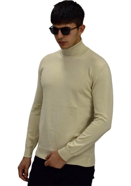 Erkek Spor Düz Balıkçı Yaka Kazak R21010 BGL-ST03179