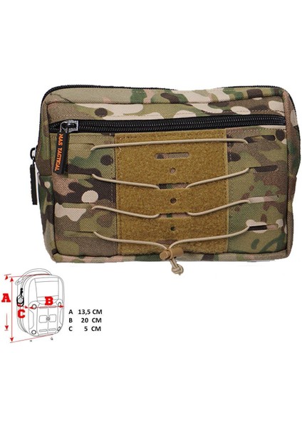 Mas Tactical Yatay Yardımcı Cep (Multicam) - Xl