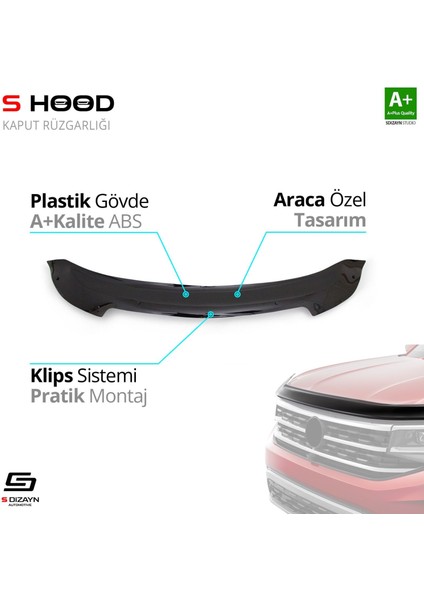 S-Dizayn Chevrolet Cruze Abs Plastik Kaput Rüzgarlığı 2008-2016 A+Kalite
