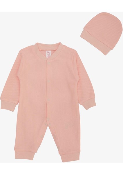 Kız Bebek Tulum Fitilli 0-6 Ay, Pembe
