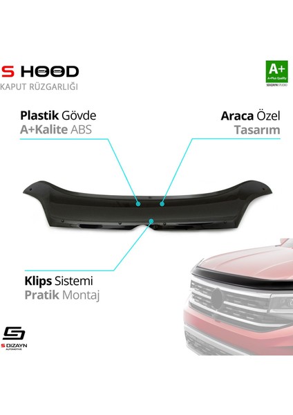 S-Dizayn Citroen Jumper Abs Plastik Kaput Rüzgarlığı 2014 Üzeri A+Kalite
