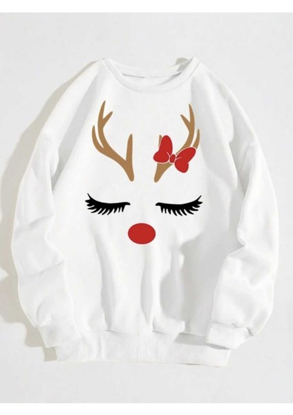 Bisiklet Yaka Beyaz Oversize Sweatshirt fiyatları