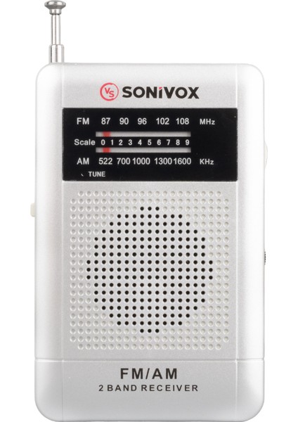 Gümüş Renk Cep Tipi Analog Fm Radyo VS-R115 (81)