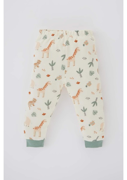 Erkek Bebek Safari Baskılı Uzun Kollu Pijama Takımı B8785A524SP