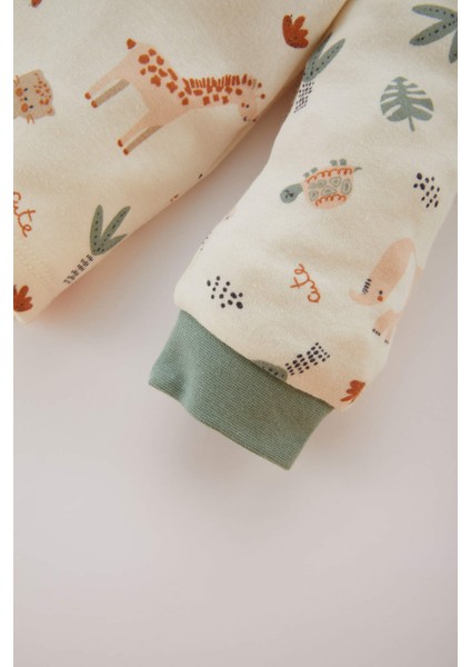 Erkek Bebek Safari Baskılı Uzun Kollu Pijama Takımı B8785A524SP