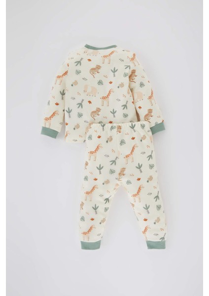 Erkek Bebek Safari Baskılı Uzun Kollu Pijama Takımı B8785A524SP
