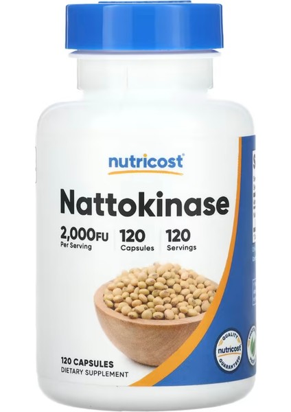 Nattokinase 2 000 FU 120 Kapsül – Gluten Free Non-Gmo Vegetarian