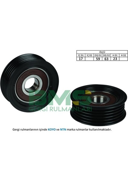 Alternatör Gergi Rulmanı Accent Era 2006 - 1.5 Crdı 252872A000