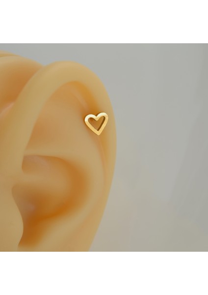 Gold Çelik Kalp Model Helix Piercing