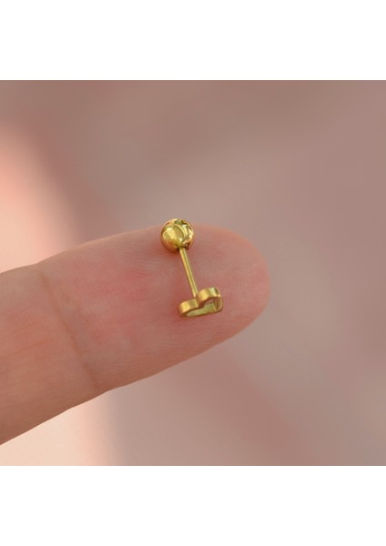 Gold Çelik Kalp Model Helix Piercing