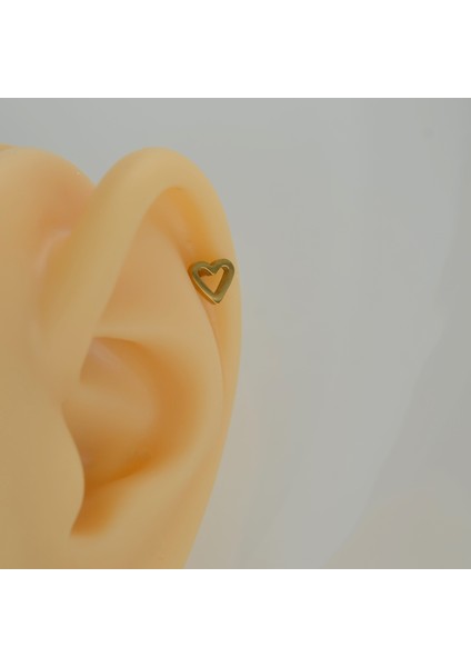 Gold Çelik Kalp Model Helix Piercing