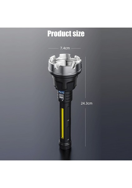 USB Şarj Edilebilir LED El Fenerleri 1200 Mah 4 Mod Su Geçirmez Çok Fonksiyonlu Çalışma Işığı, Şarj Kablosu ile (Yurt Dışından) modelleri