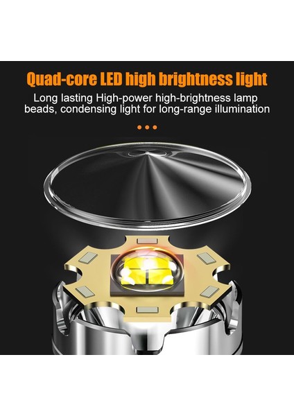 USB Şarj Edilebilir LED El Fenerleri 1200 Mah 4 Mod Su Geçirmez Çok Fonksiyonlu Çalışma Işığı, Şarj Kablosu ile (Yurt Dışından) indirimleri