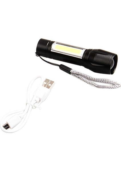 LED El Işığı Şarj Edilebilir Su Geçirmez USB Şarj Açık Havada Kamp ve Yaya Dağcılık Cob Güçlü Işık B (Yurt Dışından)