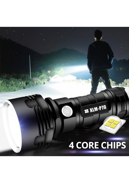 Süper Parlak LED El Feneri Uzun Menzilli Güçlü Işık Ipx4 Su Geçirmez Torch 5000MAH Pil (Isteğe Bağlı Veya Isteğe Bağlı) (Yurt Dışından) indirimleri