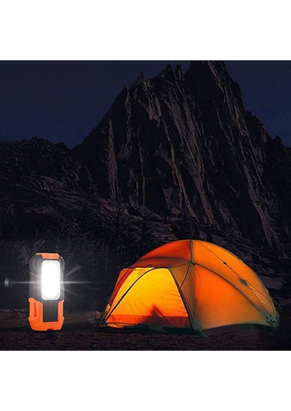 Çok Fonksiyonlu Ev Kullanımı Manyetik LED El Feneri Torch El Feneri Çalışma Işığı - Turuncu (Yurt Dışından)