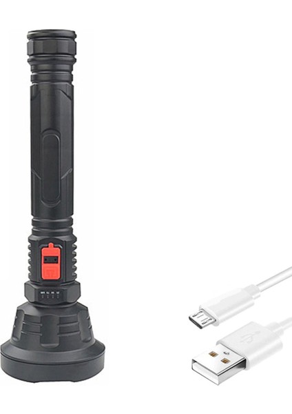 LED El Feneri Torch USB Şarj Edilebilir Dış Mekan Su Geçirmez Lamba (Yurt Dışından)
